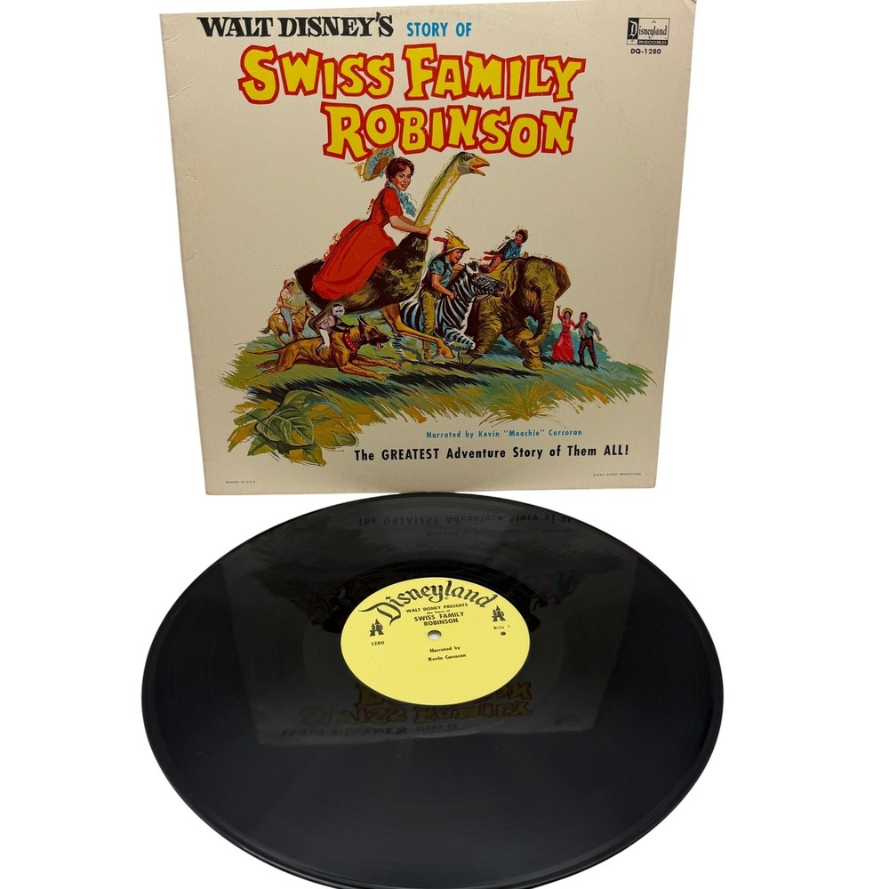 Walt Disney Swiss Family Robinson Vinyl Record DQ-1280 Kevin Corcoran Narrated